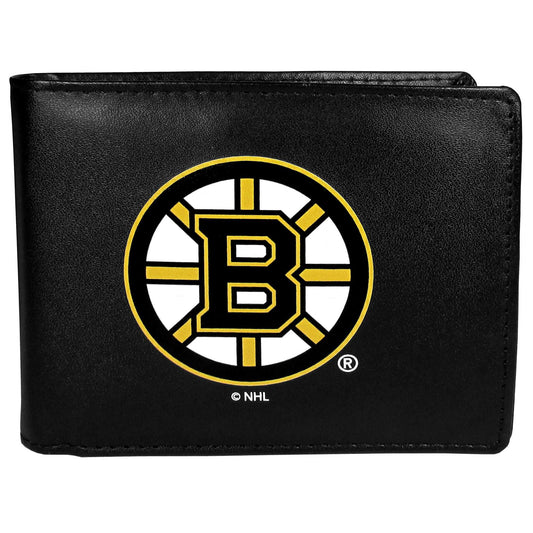 Boston Bruins Leather Bi-fold Wallet Large Logo - Boston Bruins - Flyclothing LLC