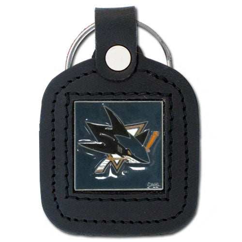 San Jose Sharks Square Leatherette Key Chain - San Jose Sharks - Flyclothing LLC