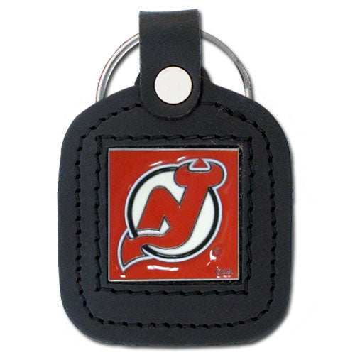 New Jersey Devils Square Leatherette Key Chain - New Jersey Devils - Flyclothing LLC