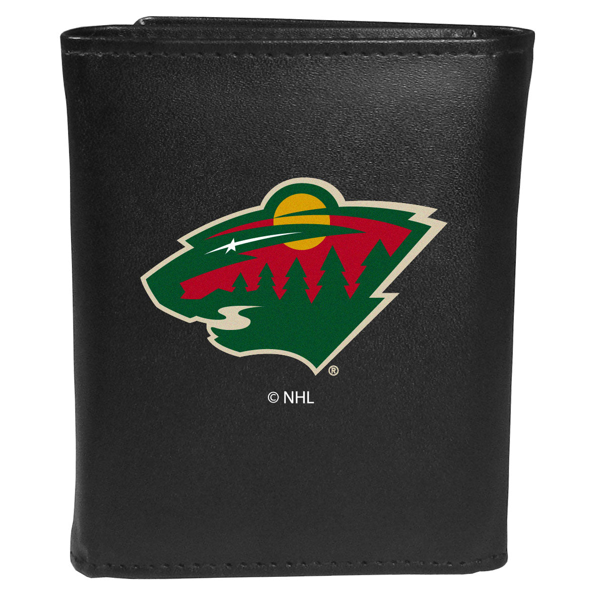 Minnesota Wild® Leather Tri-fold Wallet, Large Logo