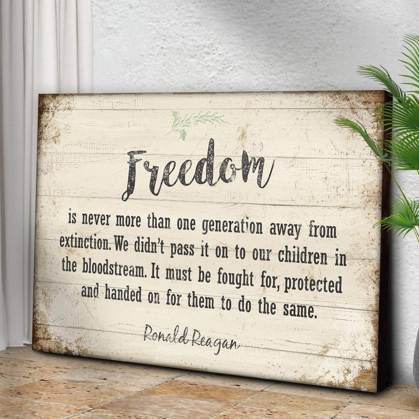 Freedom By Ronald Reagan Sign II - Tailored Canvases - Flyclothing LLC