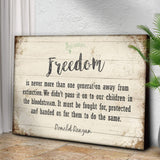 Freedom By Ronald Reagan Sign II - Tailored Canvases - Flyclothing LLC
