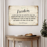 Freedom By Ronald Reagan Sign II - Tailored Canvases - Flyclothing LLC