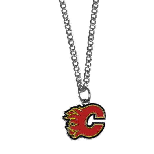 Calgary Flames Chain Necklace with Small Charm - Calgary Flames - Flyclothing LLC
