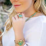 Honey Bee Blue Turquoise Golden Cuff Bracelet - Barse Jewelry - Flyclothing LLC