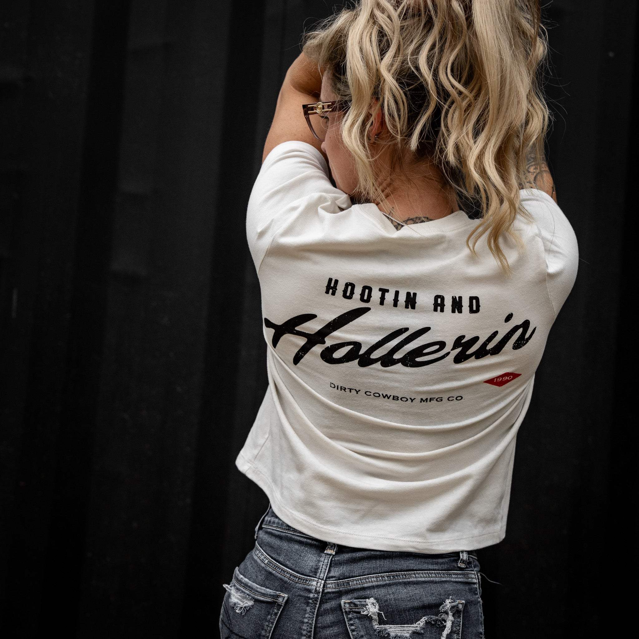Hootin And Hollerin' Ladies Cropped T-Shirt - DIRTY COWBOY USA - Flyclothing LLC