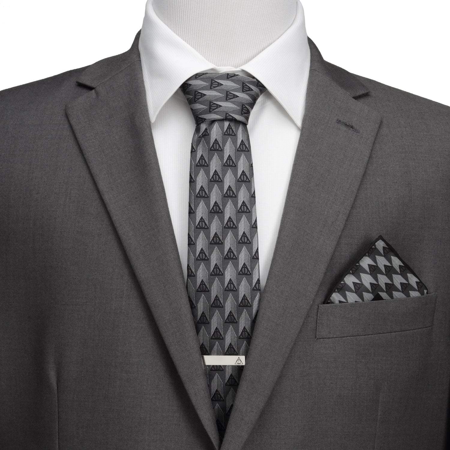 Harry Potter Deathly Hallows Gray Silk Men's Tie - Cufflinks.com - Flyclothing LLC