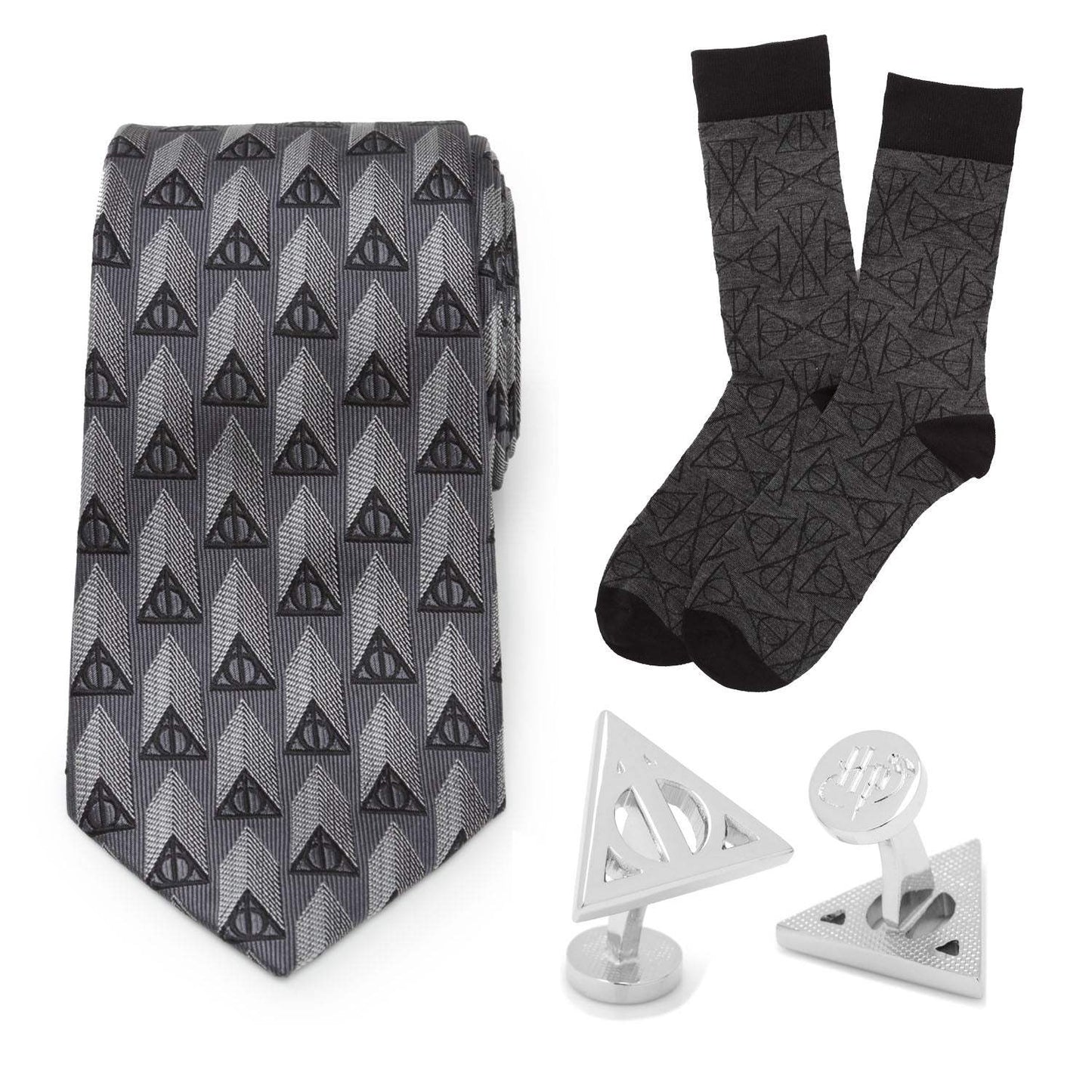 Harry Potter Deathly Hallows Gray Necktie Gift Set - Cufflinks.com - Flyclothing LLC