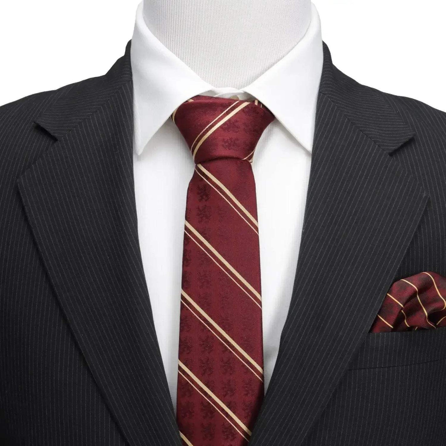 Harry Potter Gryffindor Maroon Stripe Silk Men's Tie - Cufflinks.com - Flyclothing LLC