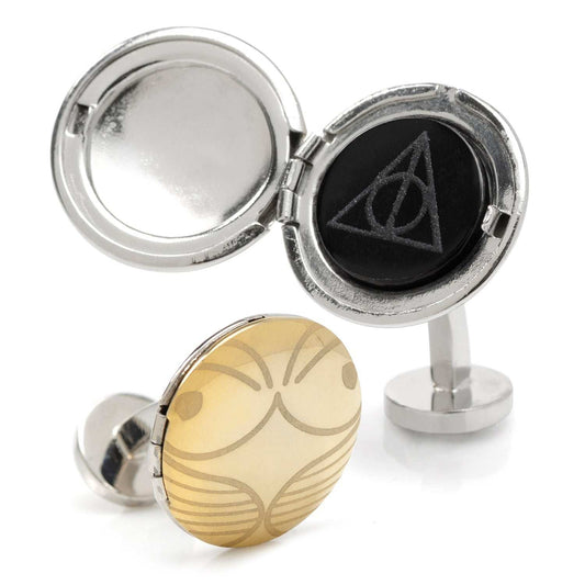 Harry Potter Golden Snitch Hidden Deathly Hallows Locket Cufflinks - Cufflinks.com - Flyclothing LLC