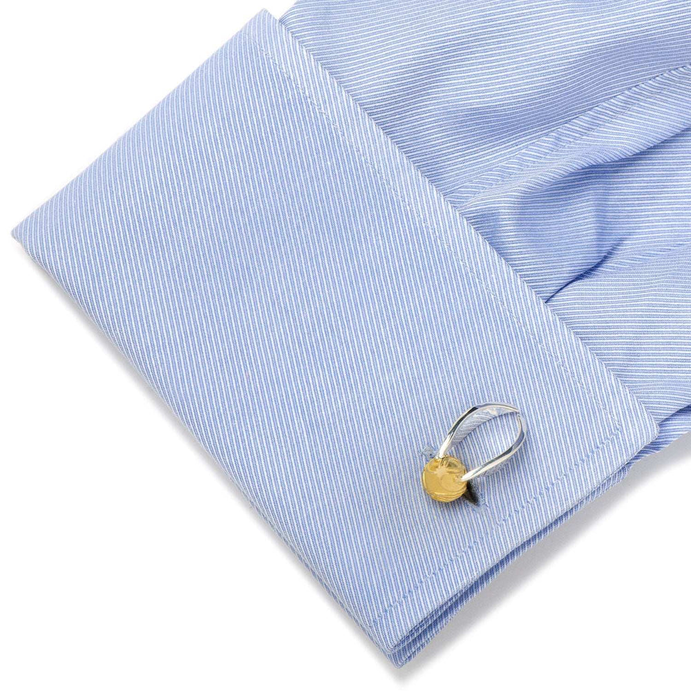 Harry Potter Golden Snitch 3D Cufflinks - Cufflinks.com - Flyclothing LLC