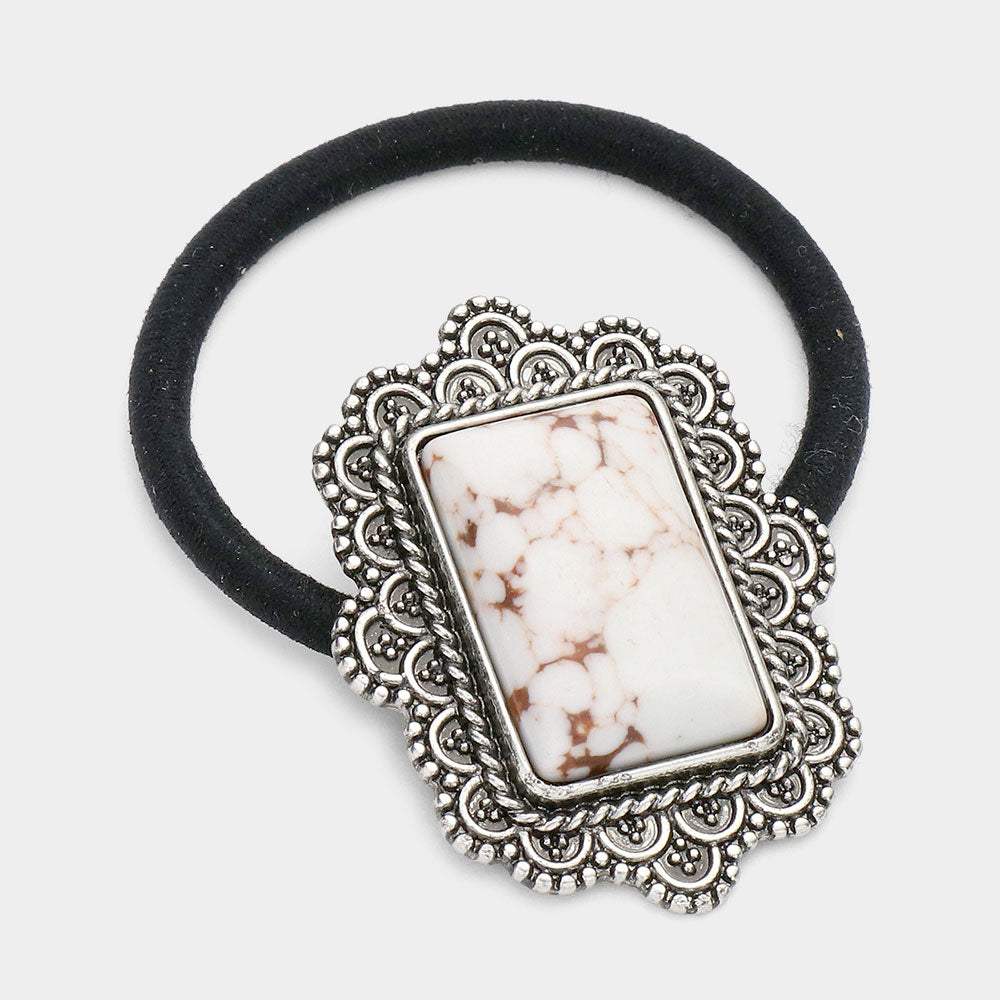 Rectangle Natural Stone Stretch Hairband - Madeline Love - Flyclothing LLC