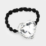 Crystal Heart Accented Stretch Hair Band - Madeline Love - Flyclothing LLC
