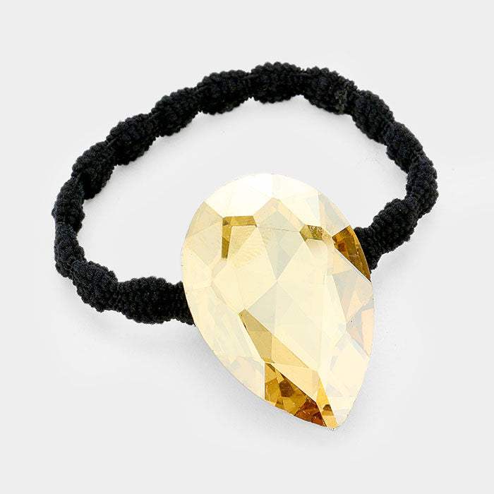 Crystal Teardrop Accented Stretch Hair Band - Madeline Love - Flyclothing LLC