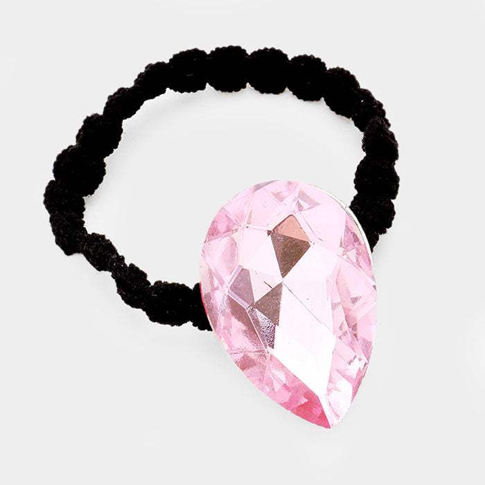 Crystal Teardrop Accented Stretch Hair Band - Madeline Love - Flyclothing LLC
