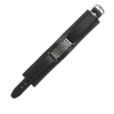 Alchemy Metallica Logo Leather Wriststrap Bracelet - Alchemy Gothic - Flyclothing LLC