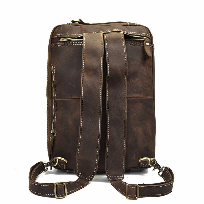Dublin Leather Backpack Briefcase 2-in-1 - Classy Leather Bags - Flyclothing LLC