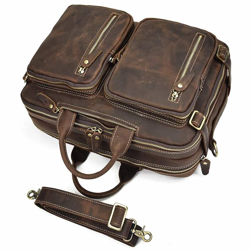 Dublin Leather Backpack Briefcase 2-in-1 - Classy Leather Bags - Flyclothing LLC