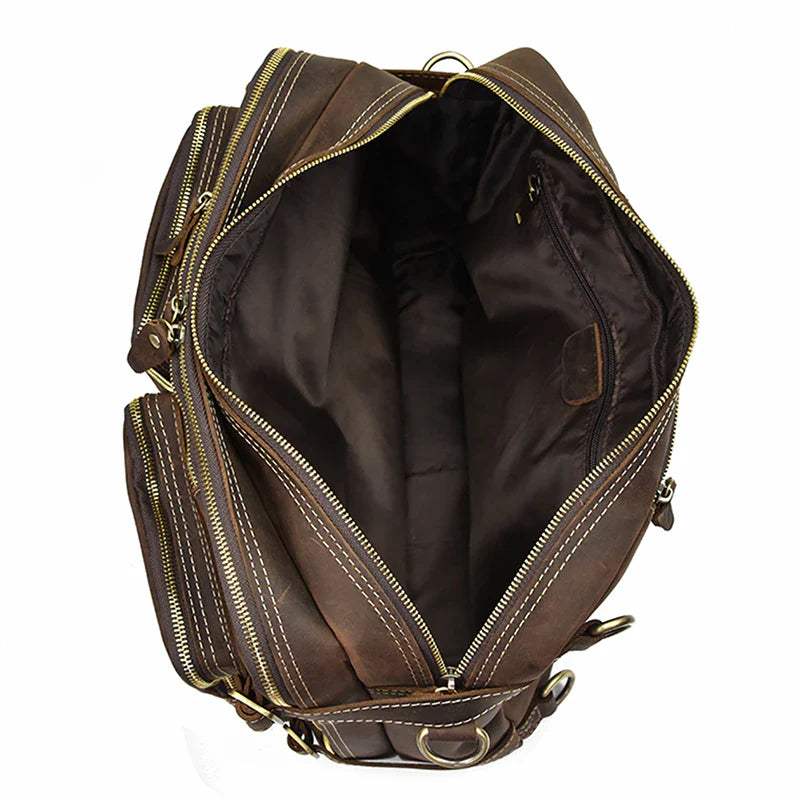 Dublin Leather Backpack Briefcase 2-in-1 - Classy Leather Bags - Flyclothing LLC