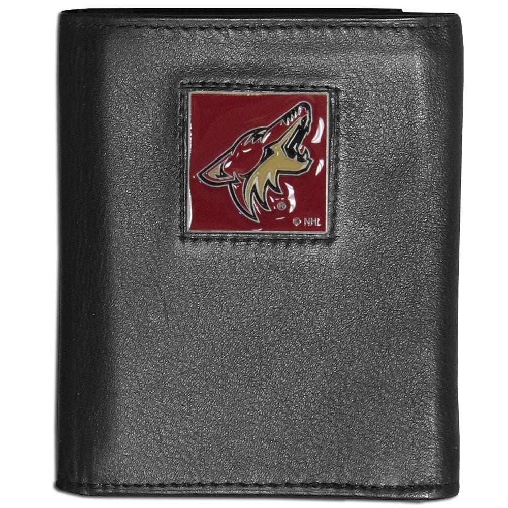 Arizona Coyotes Leather Tri-fold Wallet - Arizona Coyotes - Flyclothing LLC