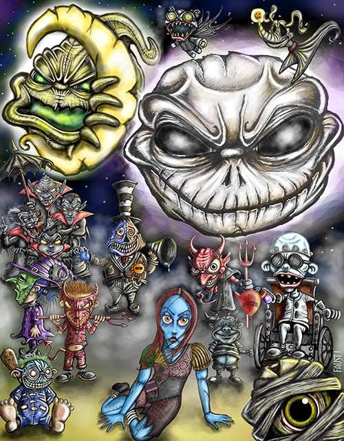 Black Market Art Company Halloween-Town Print - Black Market Art Company - Flyclothing LLC