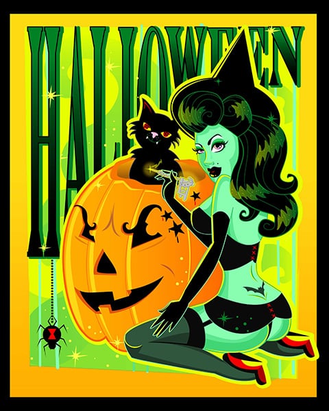 Black Market Art Company Halloween Witch Print