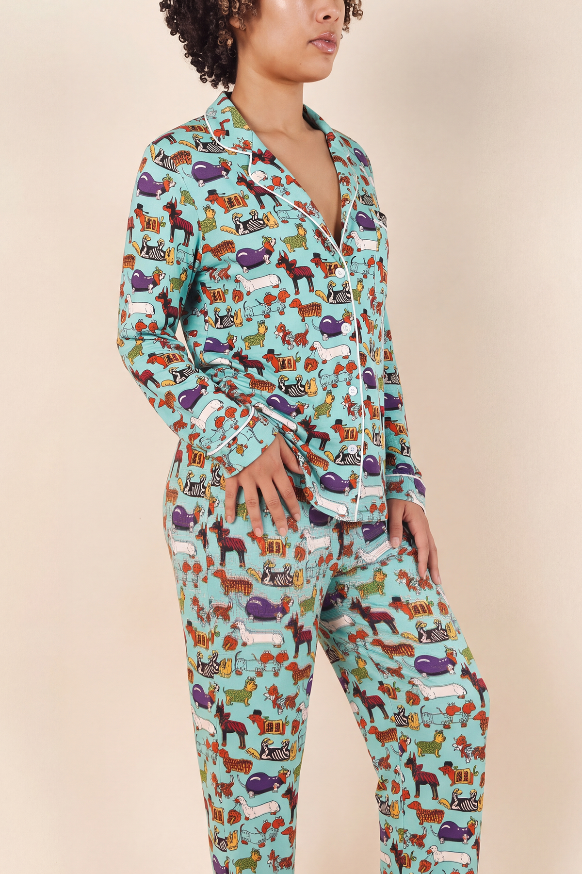 The Halloweenies | Halloween Dogs SleepDeep™ Women’s Long Sleeve Pajama Set - Shinesty - Flyclothing LLC