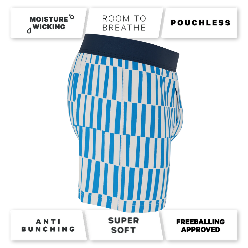 The Hamptons | Blue Mosaic Stripe Boxers - Shinesty - Flyclothing LLC