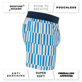 The Hamptons | Blue Mosaic Stripe Boxers - Shinesty - Flyclothing LLC