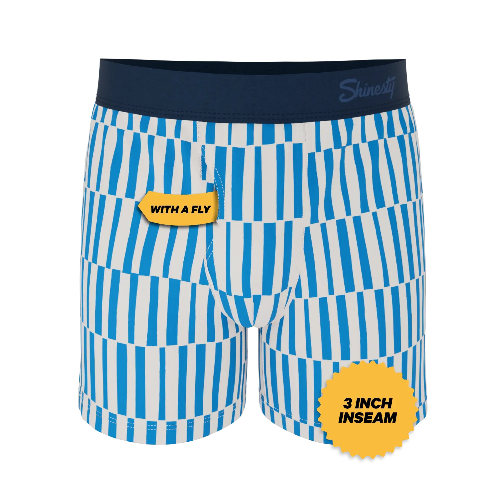 The Hamptons | Blue Mosaic Stripe Boxers - Shinesty - Flyclothing LLC