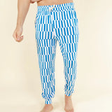 The Hamptons | Blue Mosaic Stripe SleepDeep™ Men’s Pajama Joggers - Shinesty - Flyclothing LLC