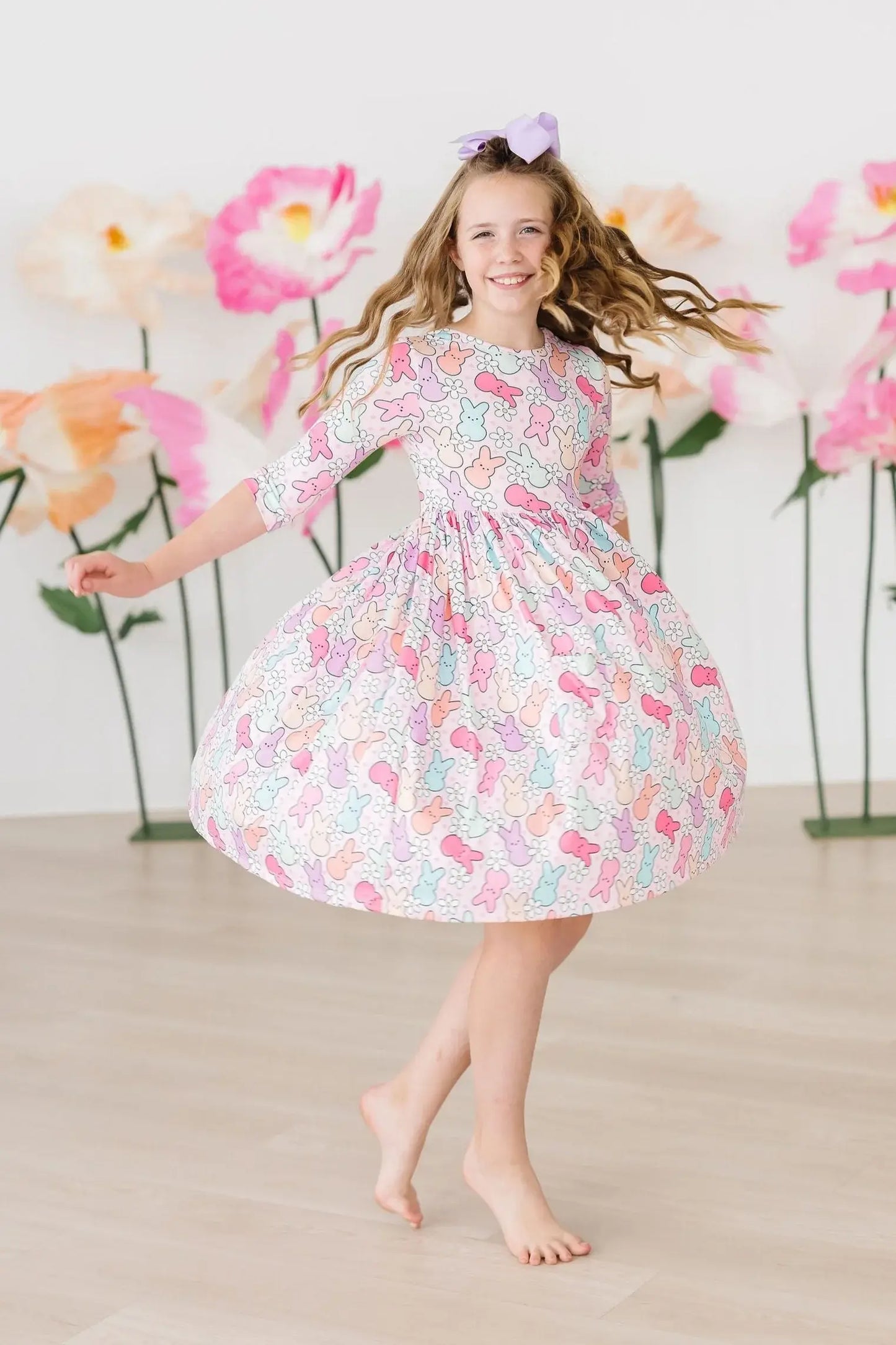 Hangin with my Peeps 3/4 Sleeve Pocket Twirl Dress - Mila & Rose ® - Flyclothing LLC