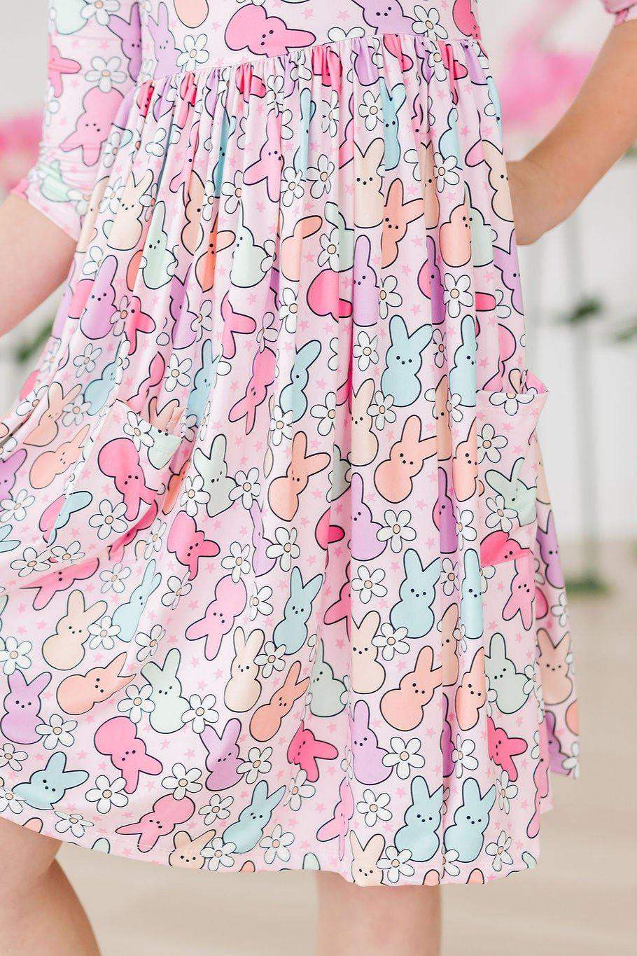 Hangin with my Peeps 3/4 Sleeve Pocket Twirl Dress - Mila & Rose ® - Flyclothing LLC