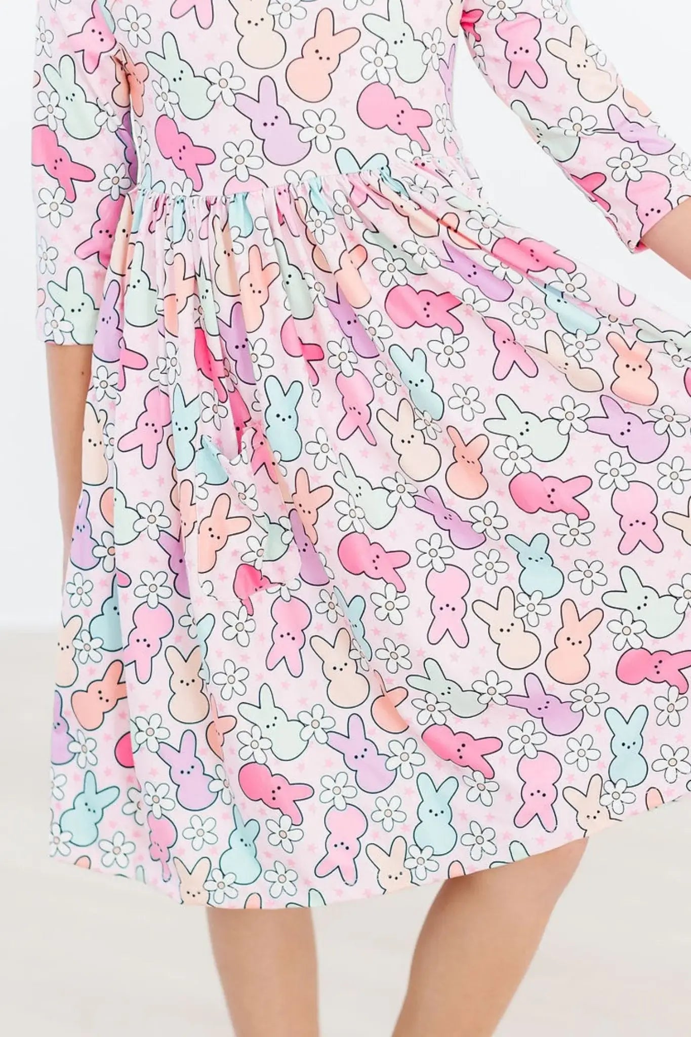 Hangin with my Peeps 3/4 Sleeve Pocket Twirl Dress - Mila & Rose ® - Flyclothing LLC