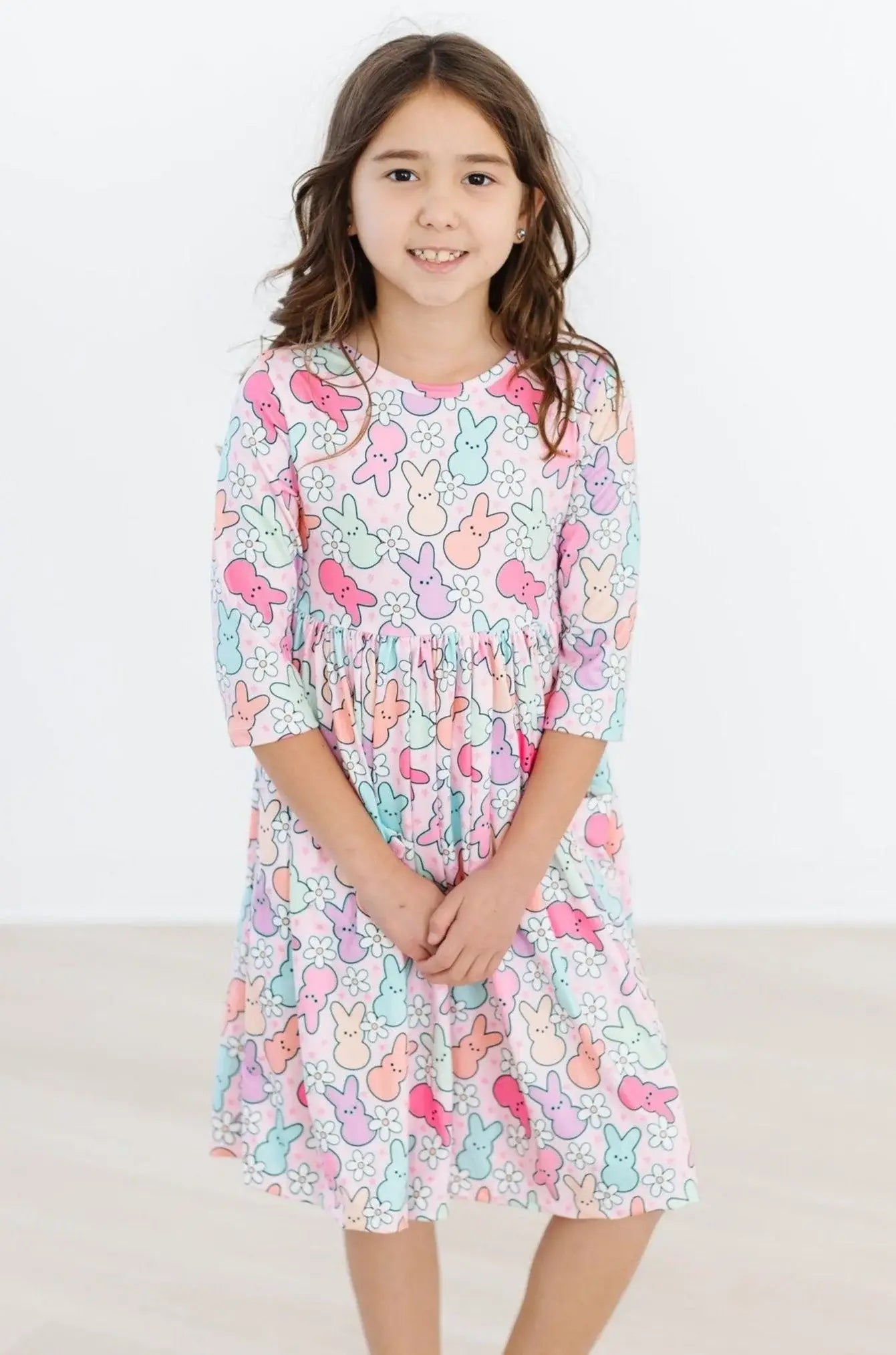 Hangin with my Peeps 3/4 Sleeve Pocket Twirl Dress - Mila & Rose ® - Flyclothing LLC