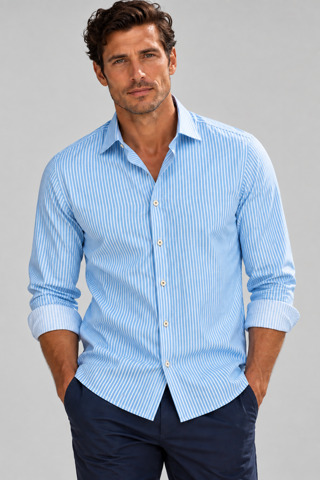 Hansen Stripe Long Sleeve Shirt - Buki - Flyclothing LLC
