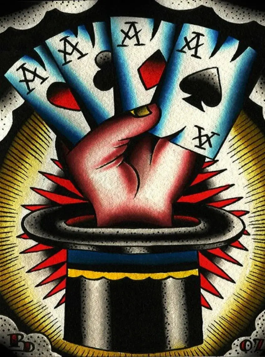 Black Market Art Company Hat Trick Print - Black Market Art Company - Flyclothing LLC