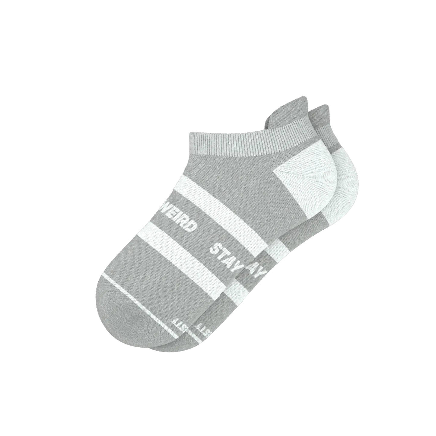 The Haze | Grey and White Stripe Heel Hammock™ Ankle Socks - Shinesty - Flyclothing LLC