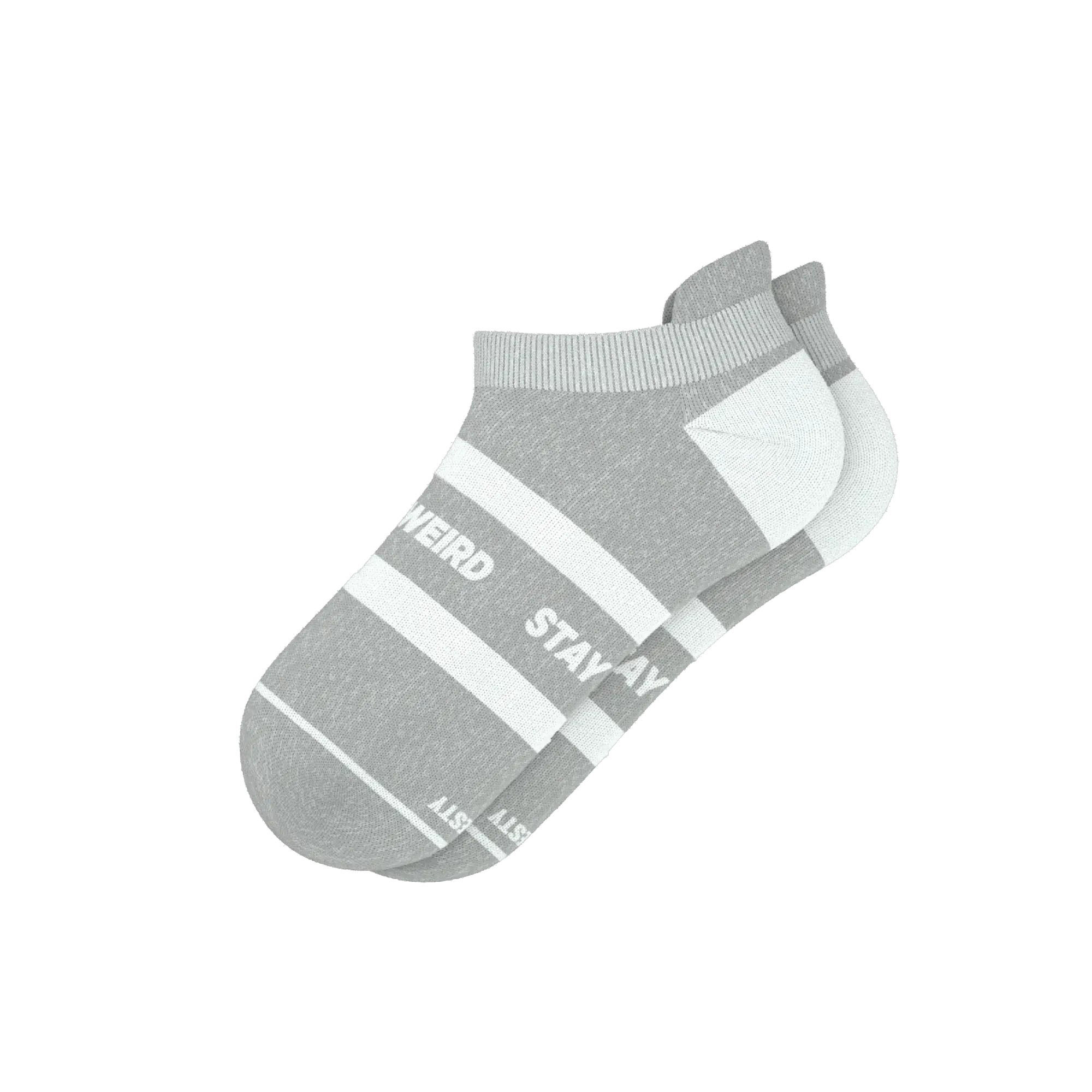 The Haze | Grey and White Stripe Heel Hammock™ Ankle Socks - Shinesty - Flyclothing LLC