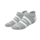 The Haze | Grey and White Stripe Heel Hammock™ Ankle Socks - Shinesty - Flyclothing LLC