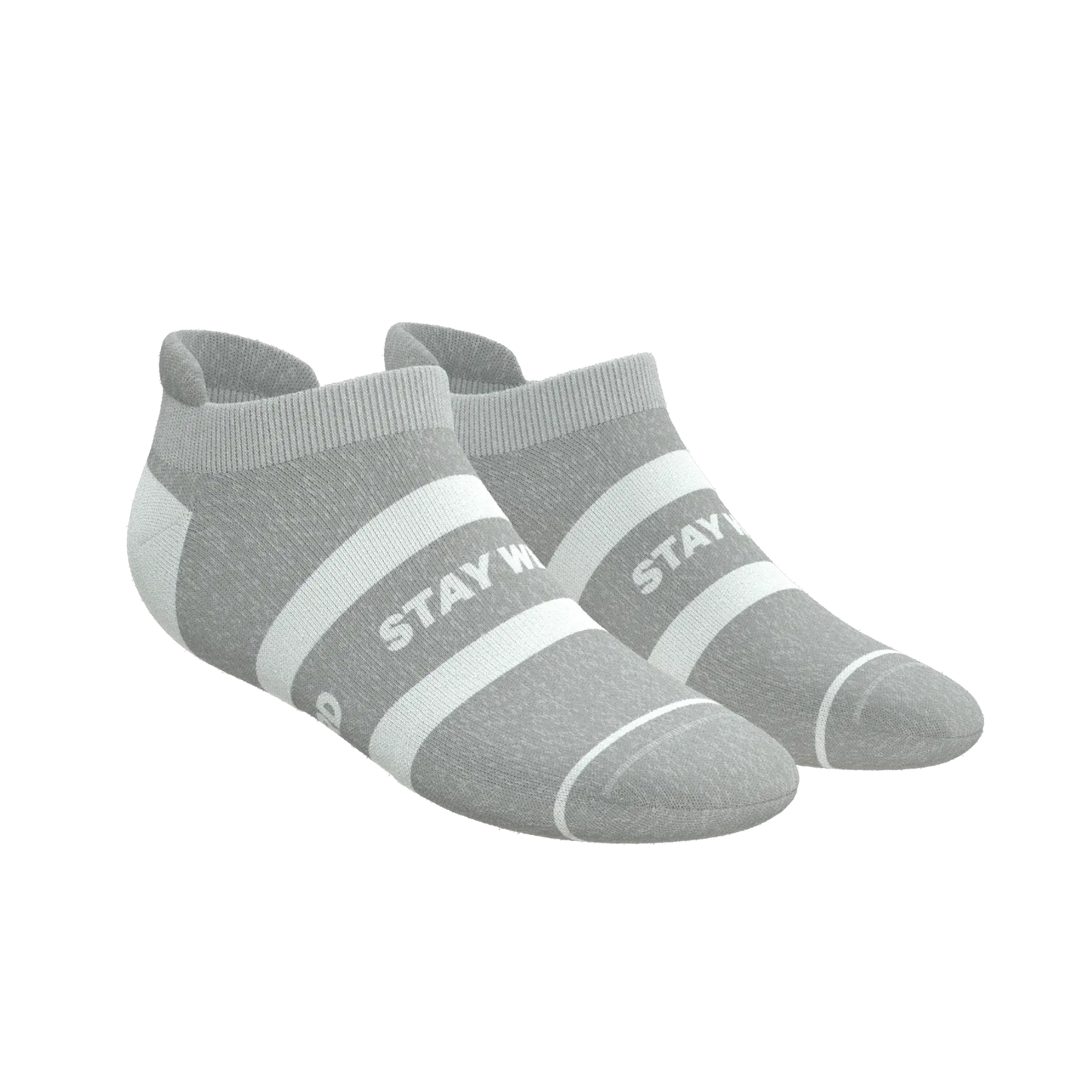 The Haze | Grey and White Stripe Heel Hammock™ Ankle Socks - Shinesty - Flyclothing LLC