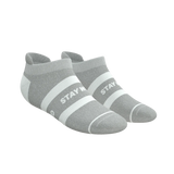 The Haze | Grey and White Stripe Heel Hammock™ Ankle Socks - Shinesty - Flyclothing LLC