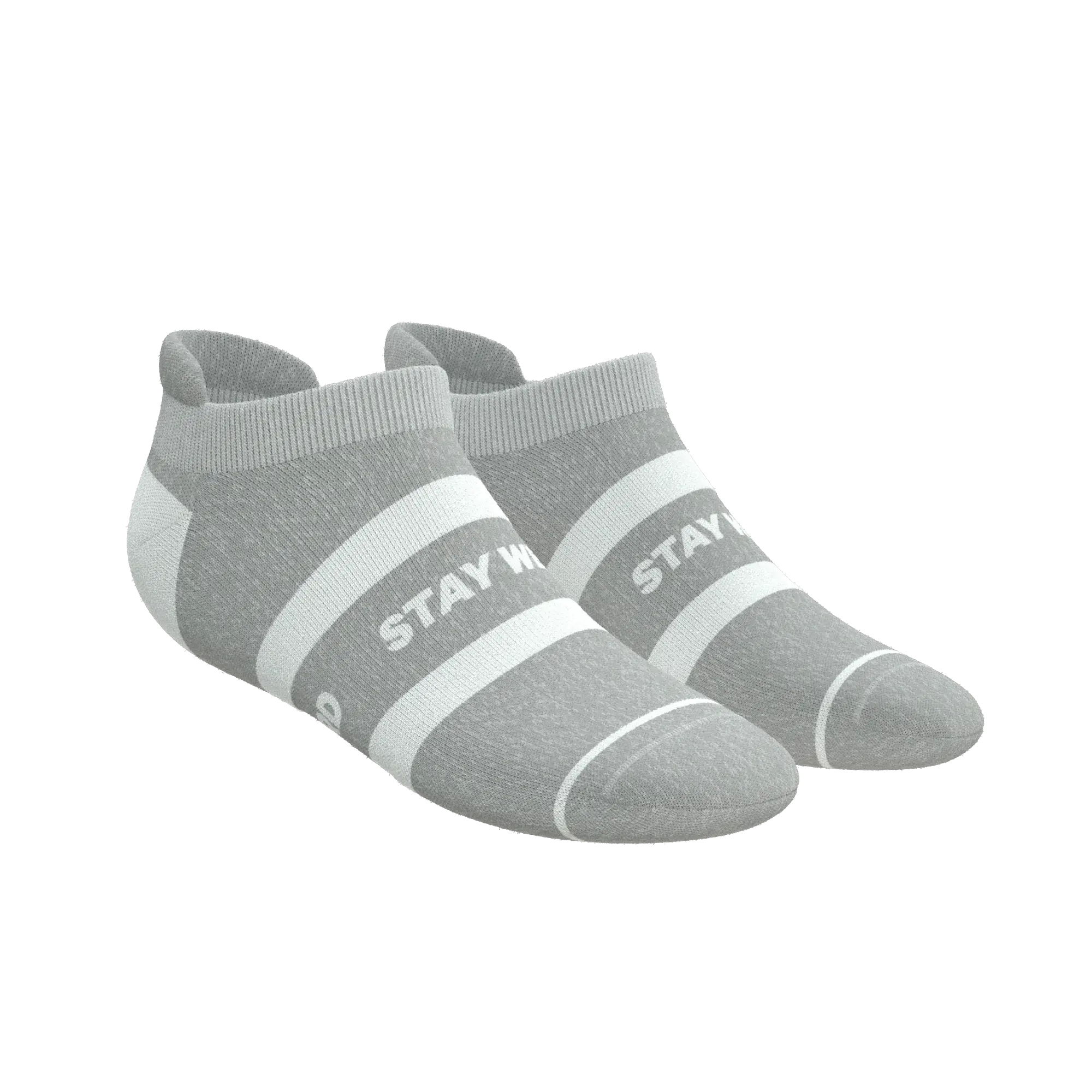 The Haze | Grey and White Stripe Heel Hammock™ Ankle Socks - Shinesty - Flyclothing LLC