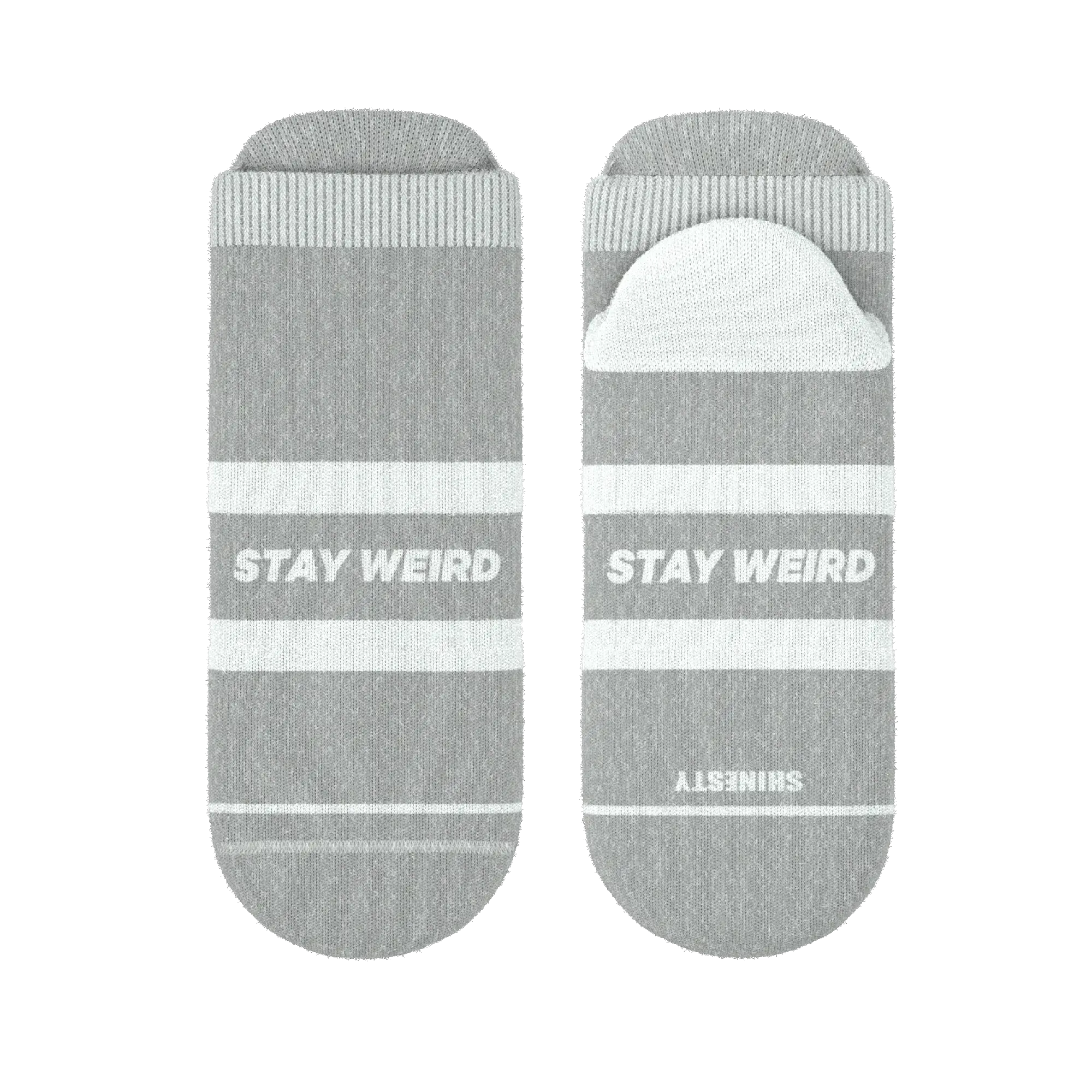 The Haze | Grey and White Stripe Heel Hammock™ Ankle Socks - Shinesty - Flyclothing LLC