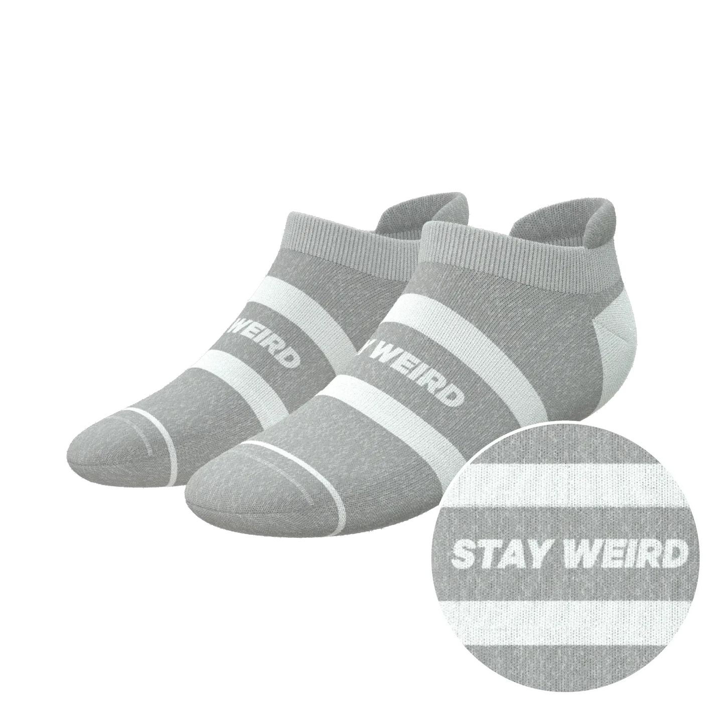 The Haze | Grey and White Stripe Heel Hammock™ Ankle Socks - Shinesty - Flyclothing LLC