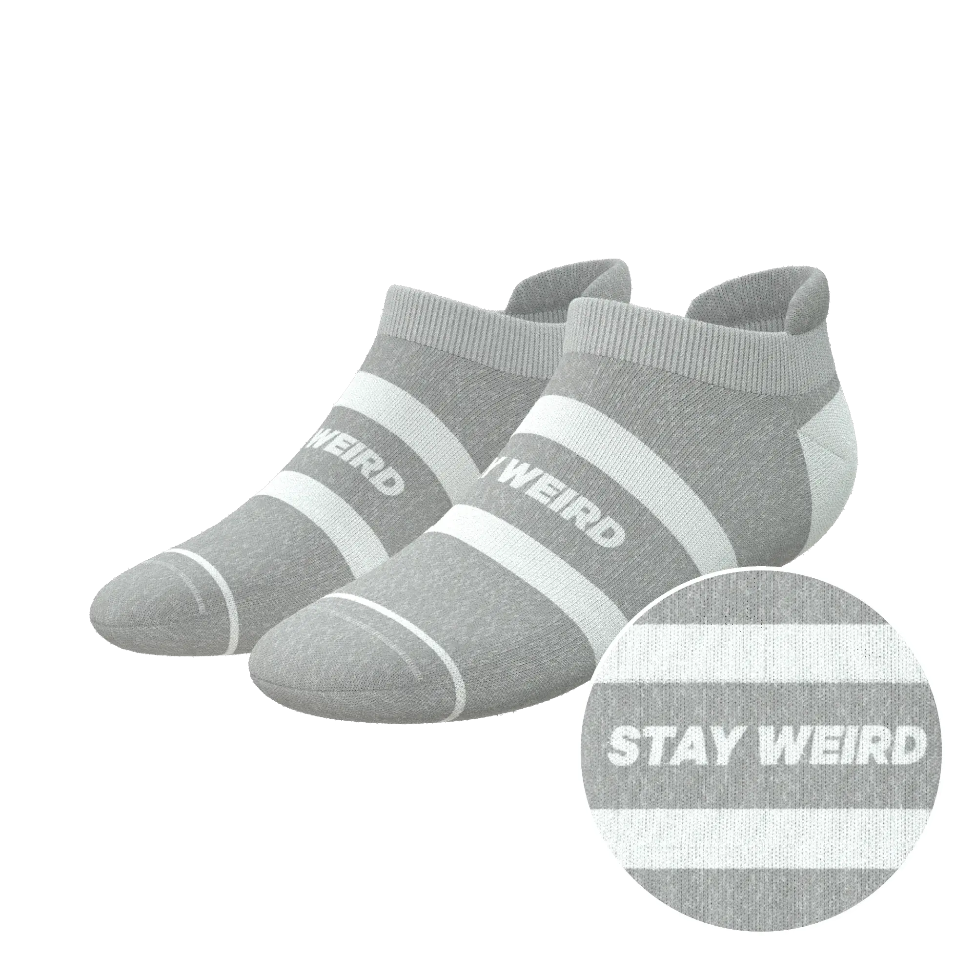The Haze | Grey and White Stripe Heel Hammock™ Ankle Socks - Shinesty - Flyclothing LLC