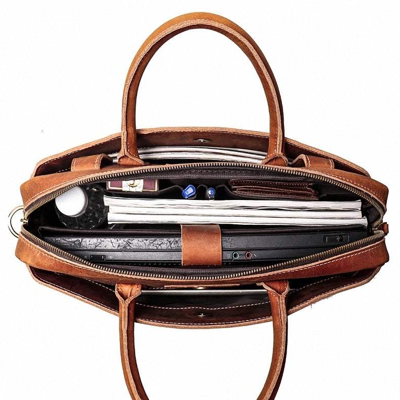 The Everyday Office Briefcase - Classy Leather Bags - Flyclothing LLC
