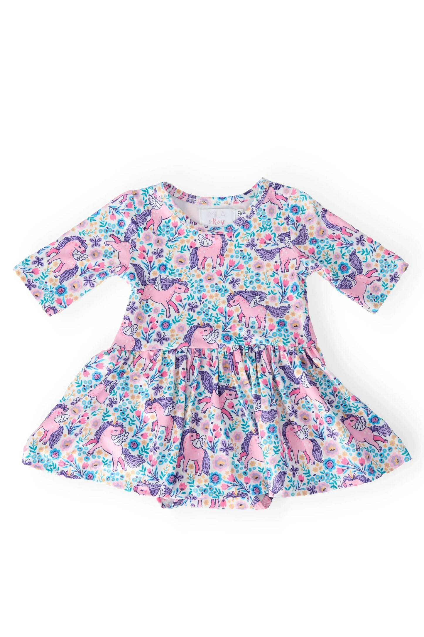 Head in the Clouds 3/4 Sleeve Twirl Bodysuit - Mila & Rose ® - Flyclothing LLC