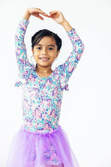 Head in the Clouds L/S Flutter Sleeve Leotard - Mila & Rose ® - Flyclothing LLC