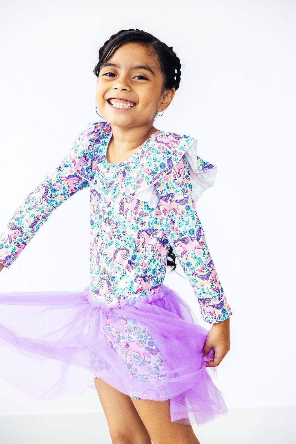 Head in the Clouds L/S Flutter Sleeve Leotard - Mila & Rose ® - Flyclothing LLC